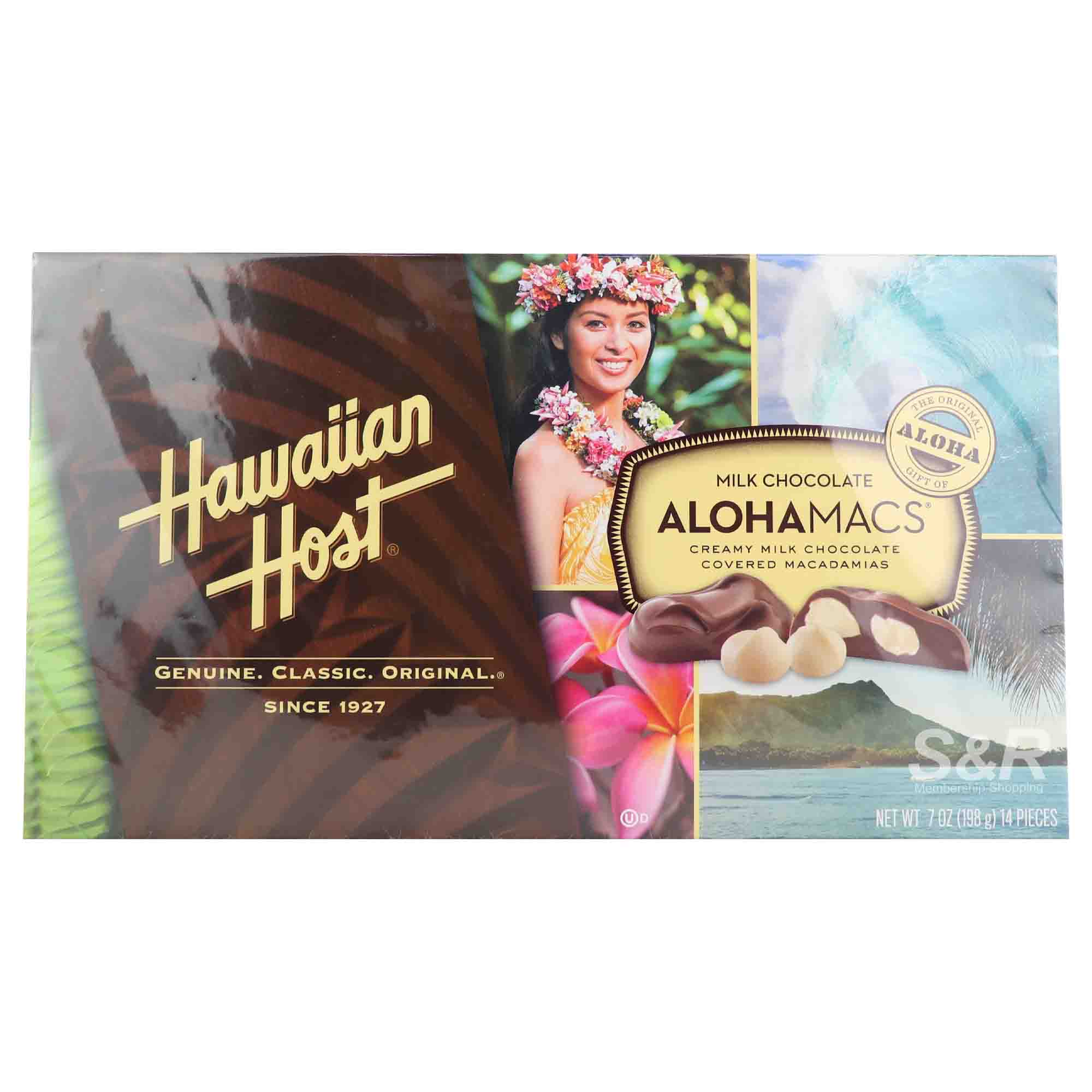 Hawaiian Host AlohaMacs Macadamias Milk Chocolate (14g x 14pcs)